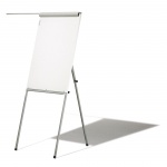 Flipchart feststehend, magnethaftend, seitlich einsteckbarer Bildhalter, 